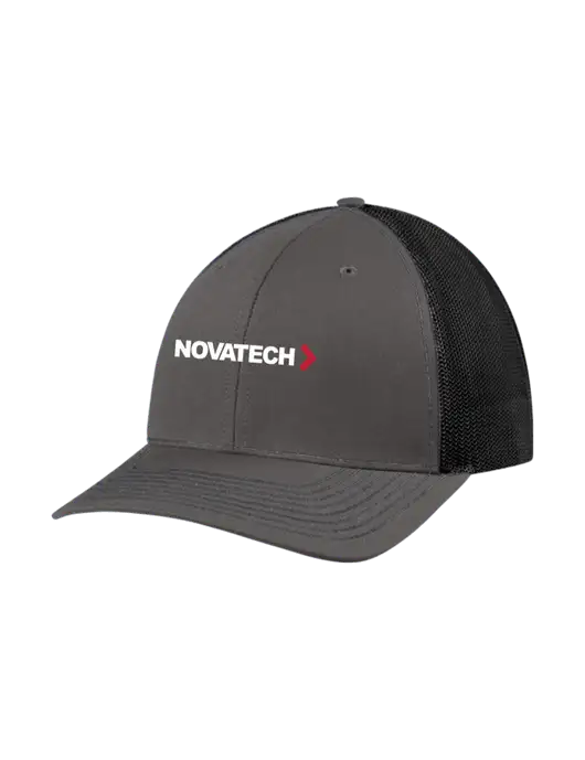 Richardson Adjustable Snapback Original 112 Trucker Cap Dark Grey w/Black Mesh w/Novatech Logo