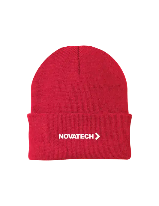 Red Knit Cap w/Novatech Logo