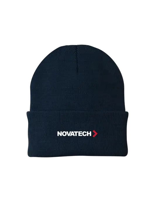 Navy Knit Cap w/Novatech Logo