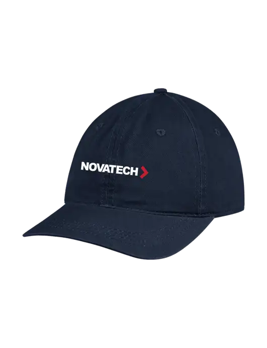 Garment Washed Unstructured Twill Navy Cap w/Novatech Logo