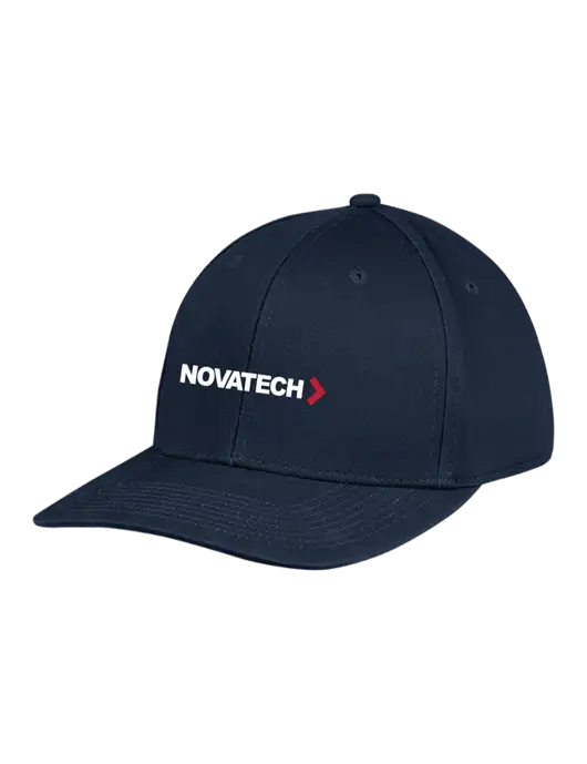 Premium Modern Structured Twill Navy Snapback Cap w/Novatech Logo