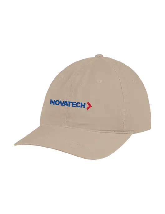 Garment Washed Unstructured Twill Tan Cap w/Novatech Logo