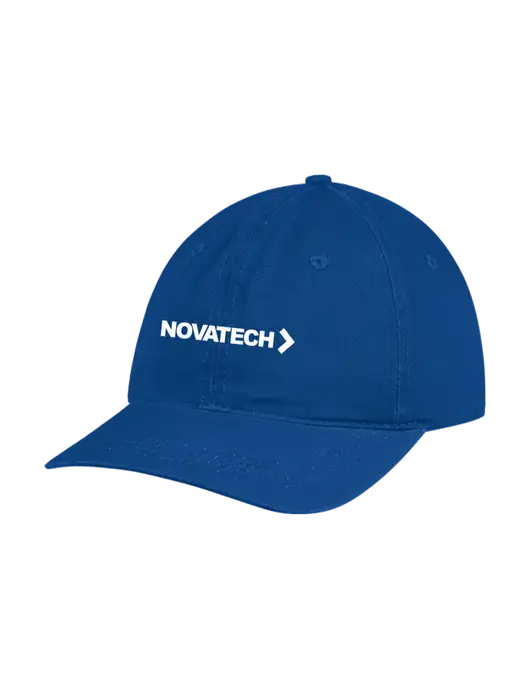 Garment Washed Unstructured Twill Royal Cap w/Novatech Logo