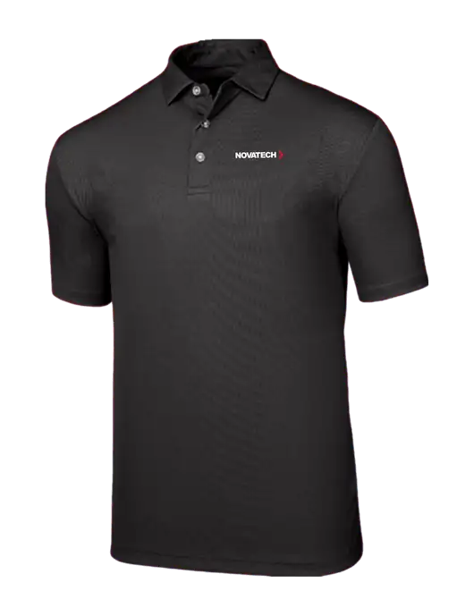 Callaway Birdseye Black Polo w/Novatech Logo