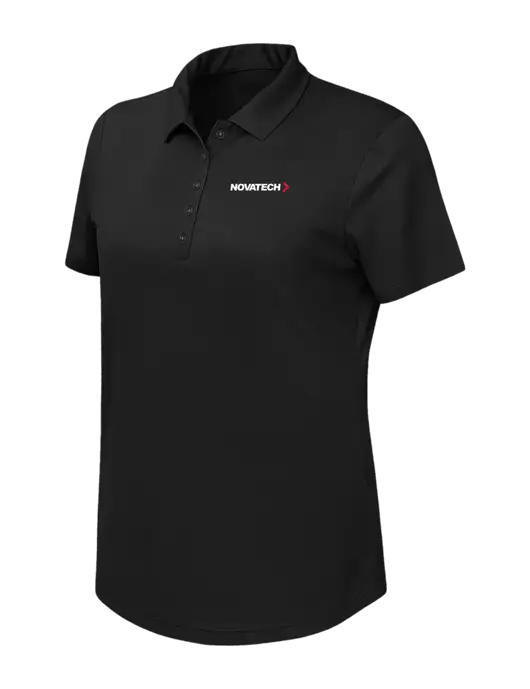 Callaway Womens Birdseye Black Polo w/Novatech Logo