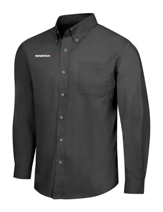 Soft Black Crosshatch Easy Care Shirt w/Novatech Logo