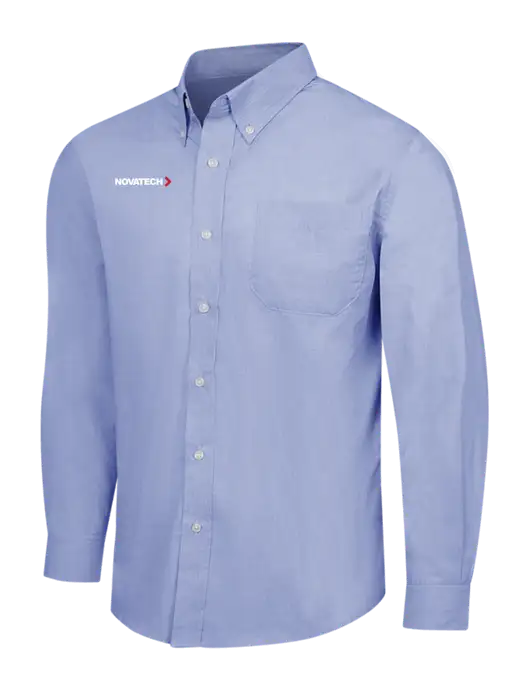 Light Slate Blue Crosshatch Easy Care Shirt w/Novatech Logo