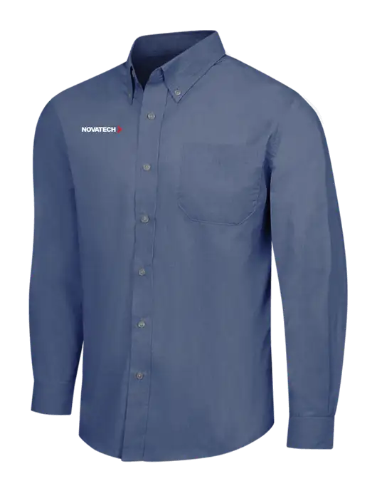 Light Navy Crosshatch Easy Care Shirt w/Novatech Logo