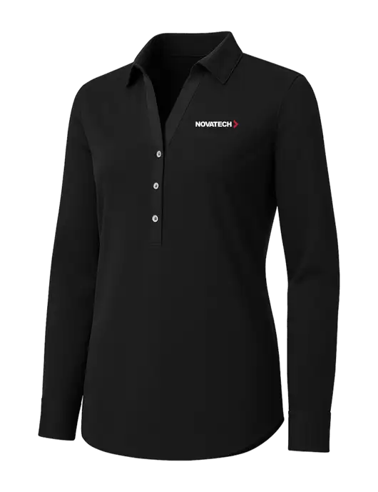 Womens Black City Stretch Shirt w/Novatech Logo