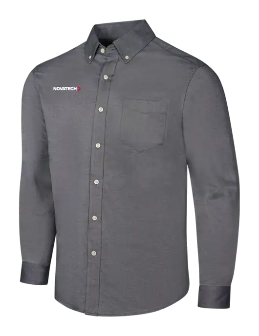 Dark Grey SuperPro Oxford Shirt w/Novatech Logo