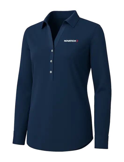 Womens Navy City Stretch Shirt w/Novatech Logo
