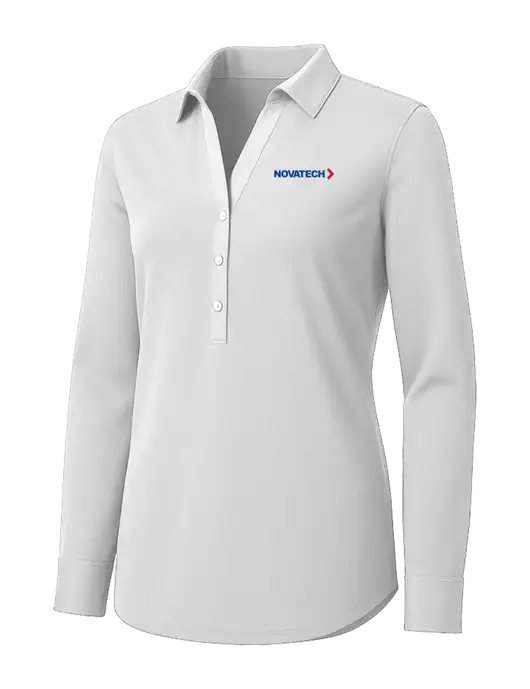 Womens White City Stretch Shirt w/Novatech Logo