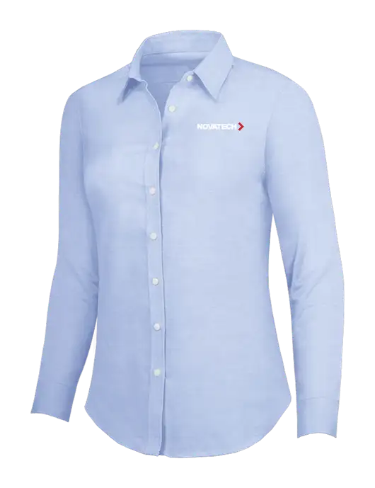 Light Blue Womens SuperPro Oxford Shirt w/Novatech Logo