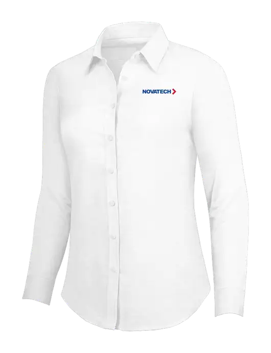 White Womens SuperPro Oxford Shirt w/Novatech Logo