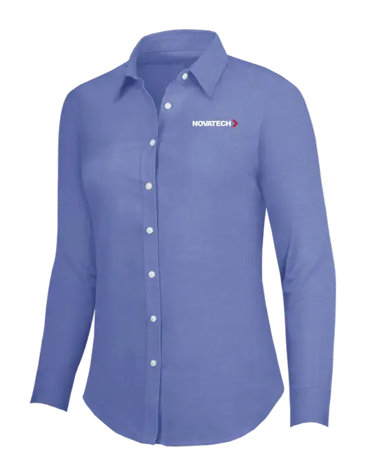 Navy Womens SuperPro Oxford Shirt w/Novatech Logo