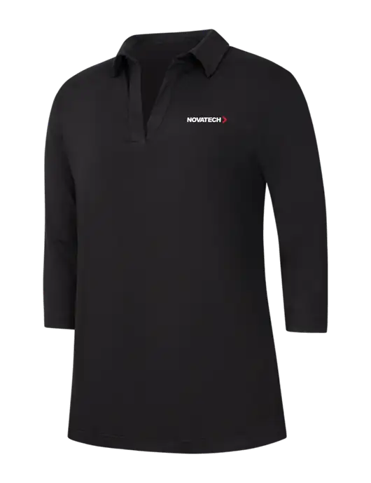 Womens Black Luxe Knit Tunic w/Novatech Logo