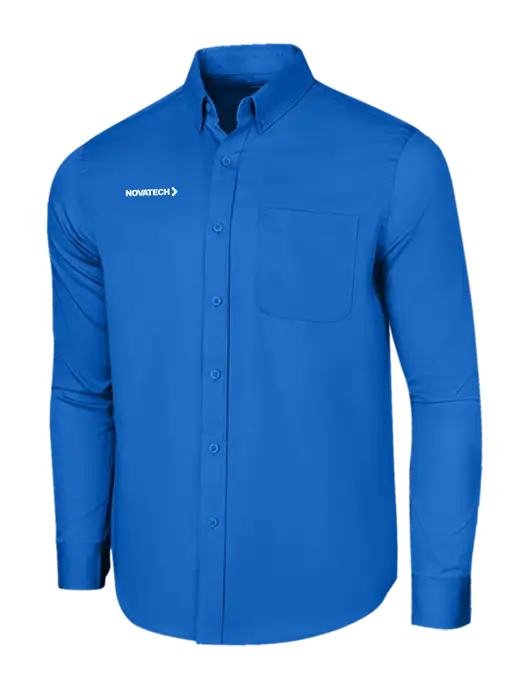 Long Sleeve Royal Blue Superpro React Twill Shirt w/Novatech Logo