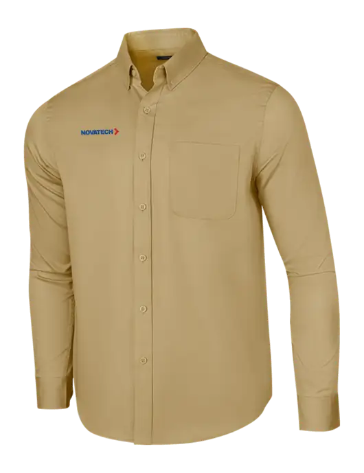 Long Sleeve Dark Tan Superpro React Twill Shirt w/Novatech Logo