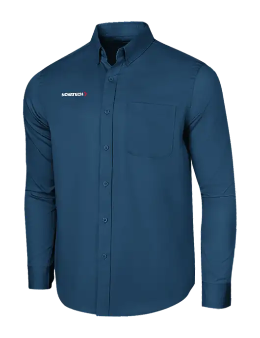 Long Sleeve Light Navy Superpro React Twill Shirt w/Novatech Logo
