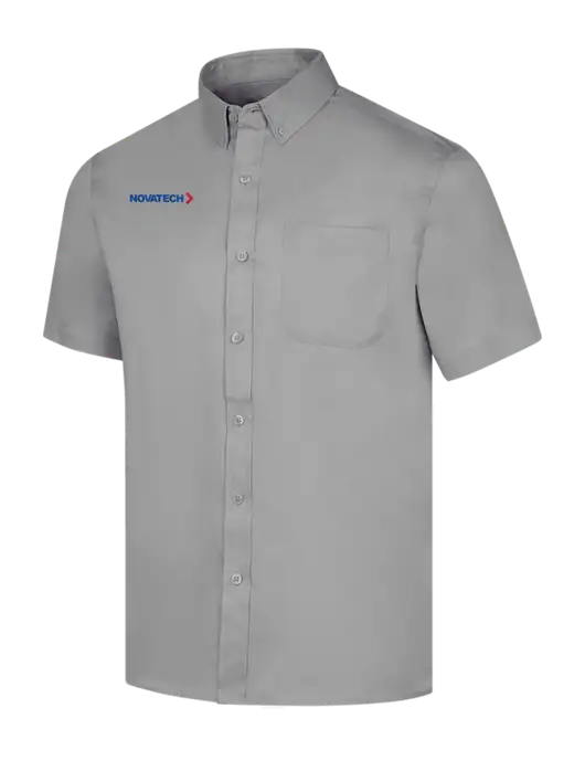 Short Sleeve Light Grey Superpro React Twill Shirt w/Novatech Logo