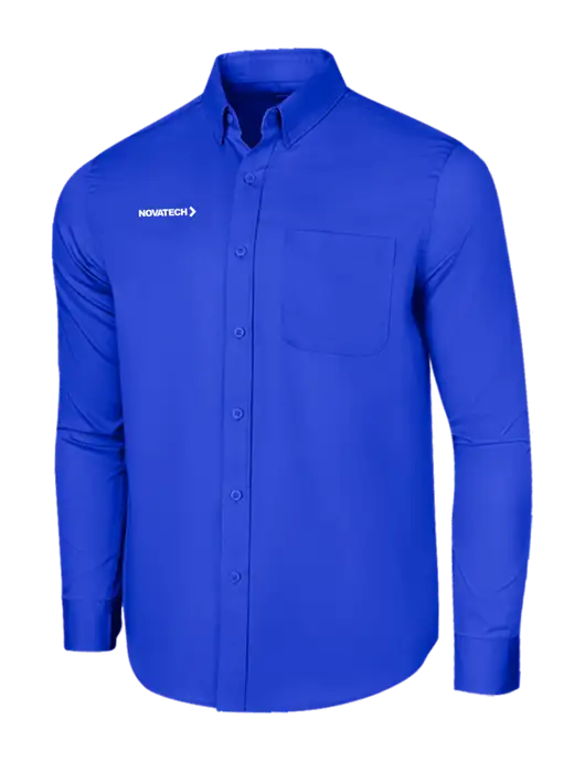 Long Sleeve Dark Royal Superpro React Twill Shirt w/Novatech Logo