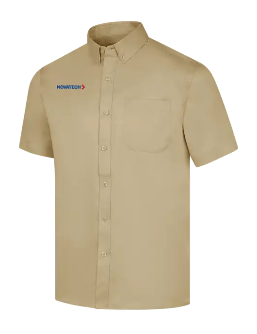 Short Sleeve Dark Tan Superpro React Twill Shirt w/Novatech Logo