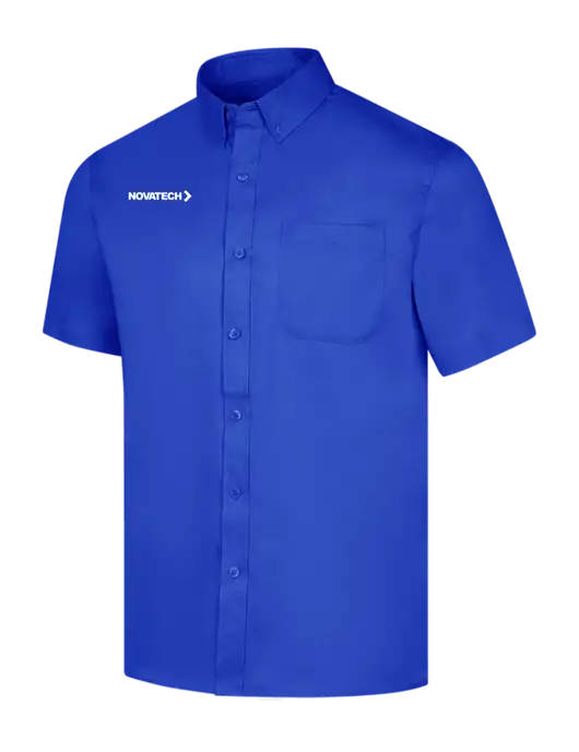 Short Sleeve Dark Royal Superpro React Twill Shirt w/Novatech Logo