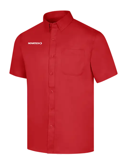 Short Sleeve Red Superpro React Twill Shirt w/Novatech Logo
