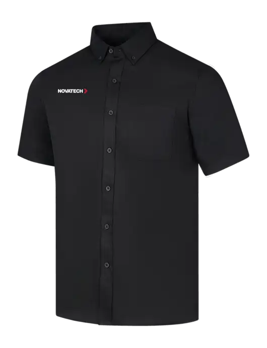 Short Sleeve Deep Black Superpro React Twill Shirt w/Novatech Logo