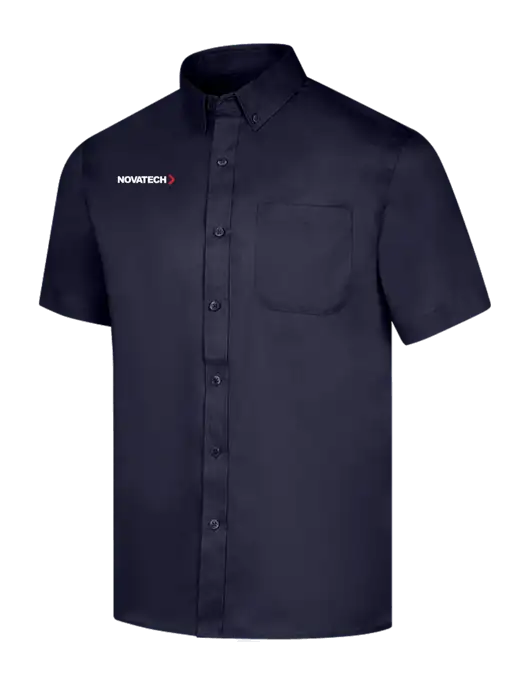Short Sleeve Navy Superpro React Twill Shirt w/Novatech Logo