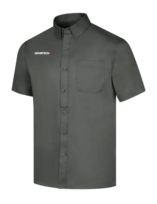 Short Sleeve Dark Grey Superpro React Twill Shirt w/Novatech Logo