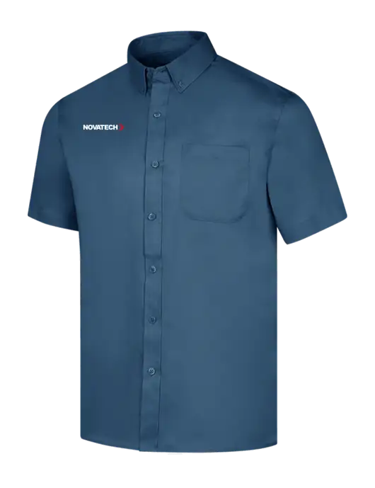 Short Sleeve Light Navy Superpro React Twill Shirt w/Novatech Logo