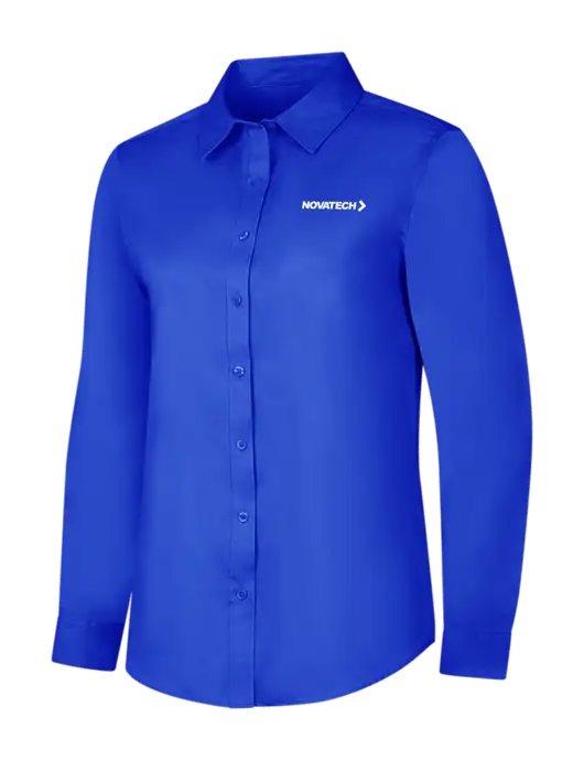Womens Long Sleeve Dark Royal Superpro React Twill Shirt w/Novatech Logo