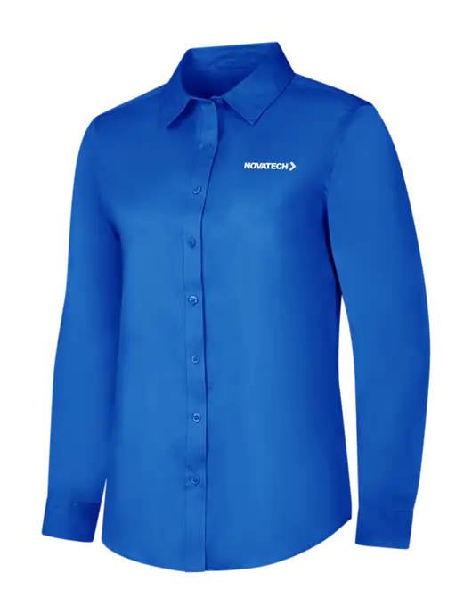 Womens Long Sleeve Royal Blue Superpro React Twill Shirt w/Novatech Logo