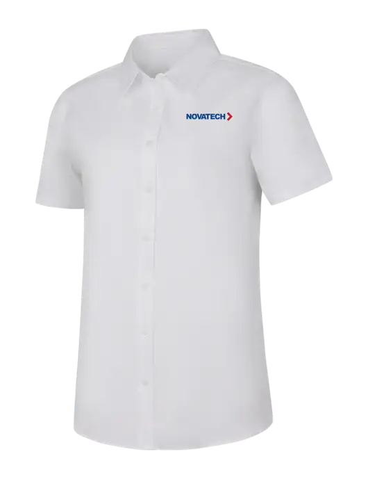 Womens White Short Sleeve Superpro React Twill Shirt w/Novatech Logo