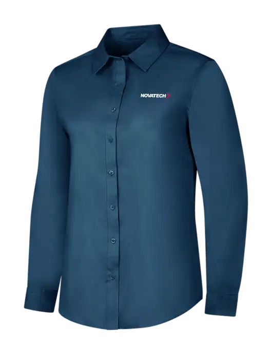 Light Navy Womens Long Sleeve Superpro React Twill Shirt w/Novatech Logo