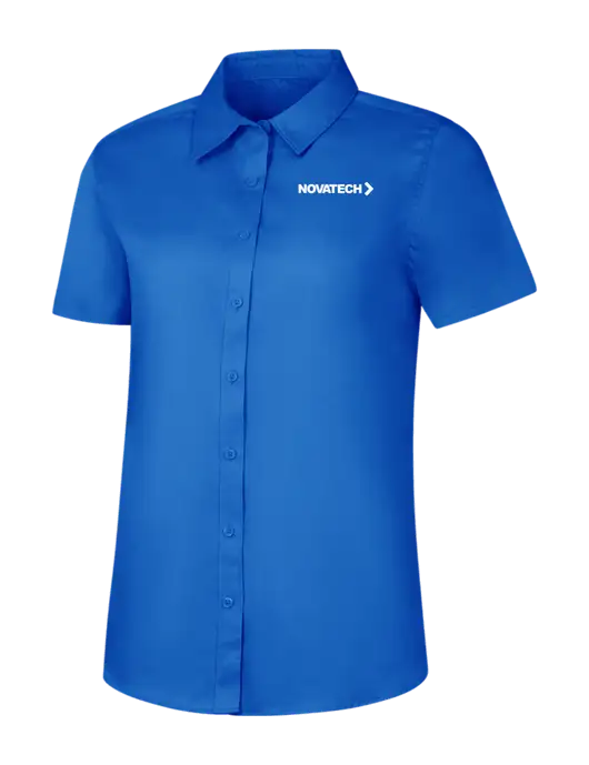 Womens Short Sleeve Royal Blue Superpro React Twill Shirt w/Novatech Logo