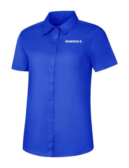 Womens Short Sleeve Dark Royal Superpro React Twill Shirt w/Novatech Logo