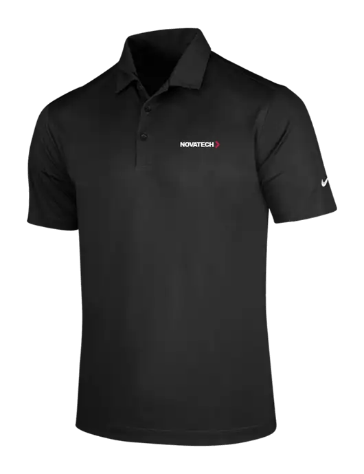 NIKE Black Dri-Fit Vertical Mesh Polo w/Novatech Logo