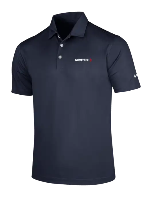 NIKE Dark Navy Dri-Fit Vertical Mesh Polo w/Novatech Logo