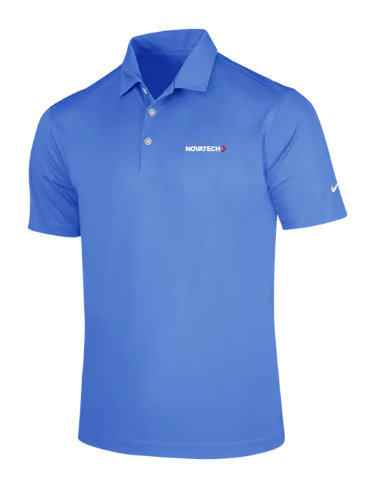 NIKE Light Royal Blue Dri-Fit Vertical Mesh Polo w/Novatech Logo