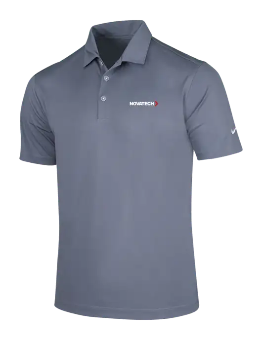 NIKE Medium Grey Dri-Fit Vertical Mesh Polo w/Novatech Logo