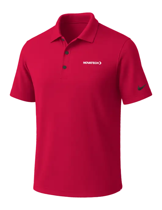 NIKE Red Dri-Fit Micro Pique Polo w/Novatech Logo
