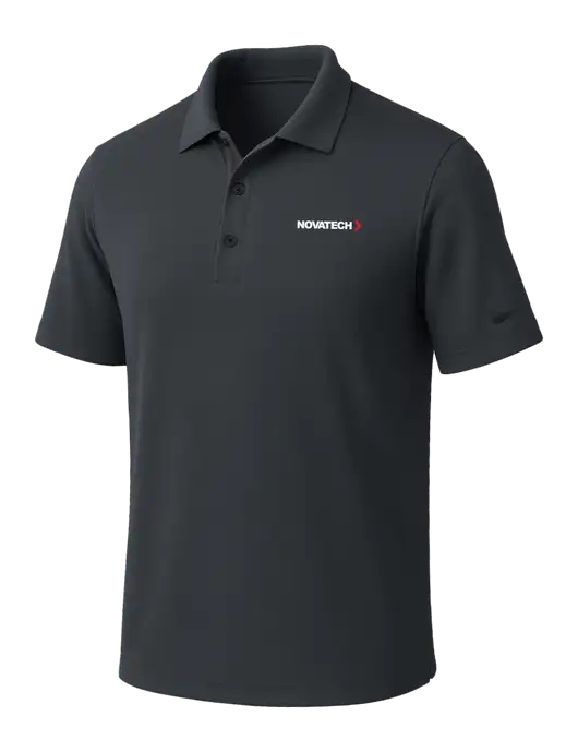 NIKE Dark Grey Dri-Fit Micro Pique Polo w/Novatech Logo