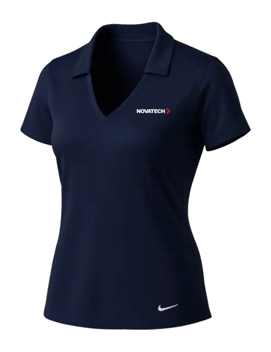 NIKE Dark Navy Womens Dri-Fit Vertical Mesh Polo w/Novatech Logo