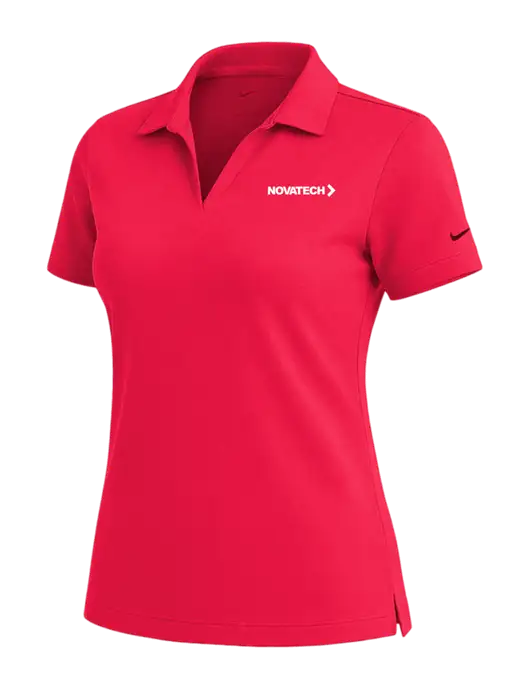 NIKE Red Womens Dri-Fit Micro Pique Polo w/Novatech Logo