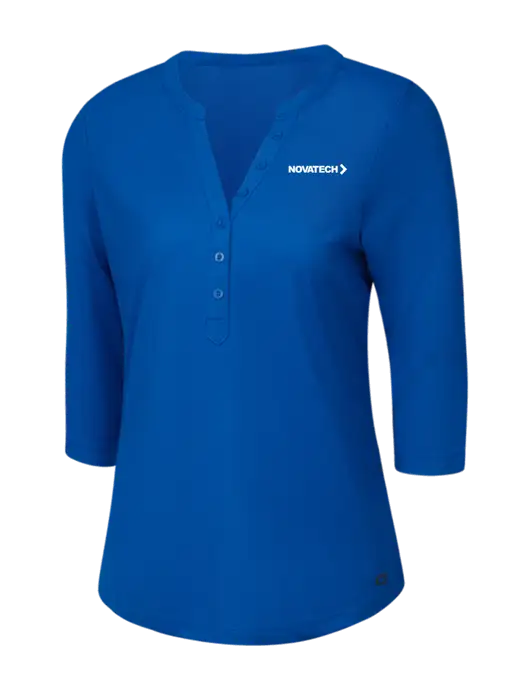 OGIO Royal Blue Jewel Henley w/Novatech Logo