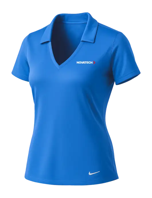 NIKE Carolina Blue Womens Dri-Fit Vertical Mesh Polo w/Novatech Logo