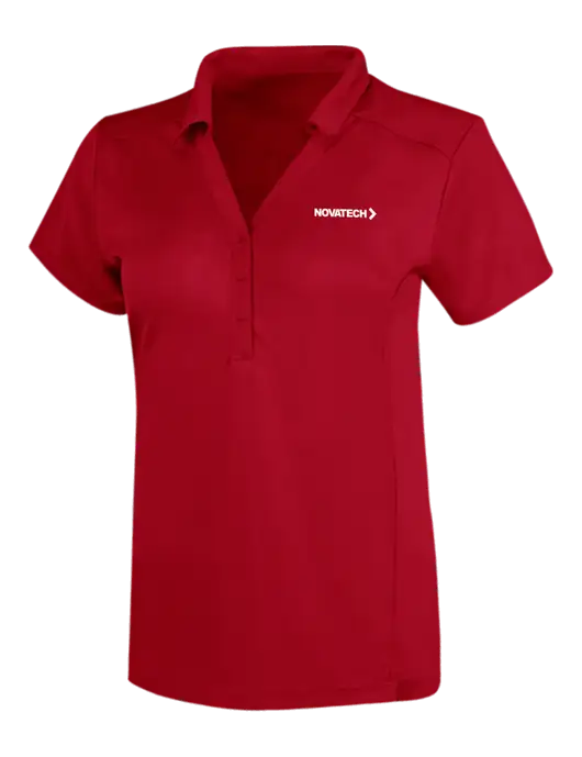 OGIO Red Womens Framework Polo w/Novatech Logo