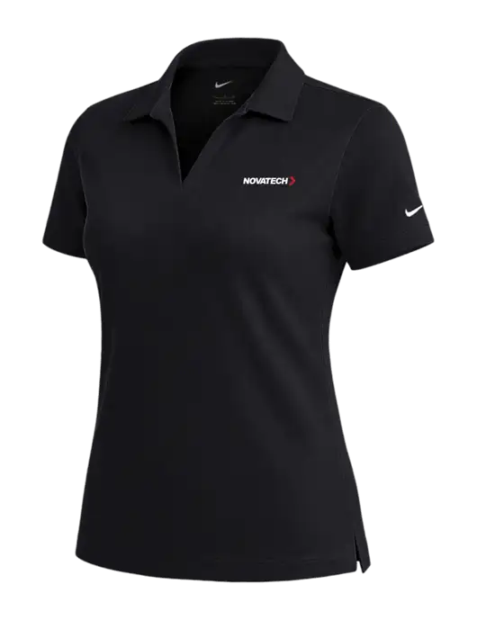 NIKE Black Womens Dri-Fit Micro Pique Polo w/Novatech Logo